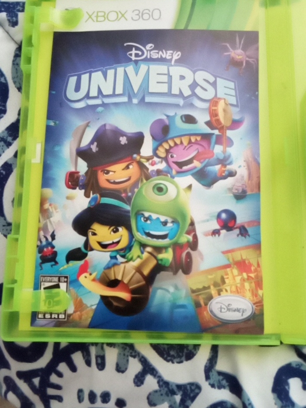 Disney Universe Xbox 360 Game with Bright Lime Green Case